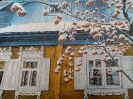 Позднякова Т. Деревянная Тара. Зима, 2021 г. с фотографии С. Мальгавко, бумага, акрил