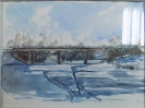 Глебов В.В.1969г.р. Мост через Аркарку. Зима,2016г. бумага, акварель