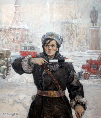 Волков_В.Р._1909-1988гг_Портрет_сержанта_Любови_Низовцевой_1971г._х.м._65х115_ТКГ-62_Ж-50