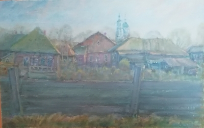 Белянин А.В.1944г.р. Старый город,1978г.-этюд, холст на картоне, масло