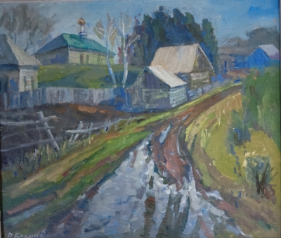Волков Р.Р.1948г.р. Дождь прошел,2022г. двп, масло, 40х47 ТХМ-820 Ж-545.jpg