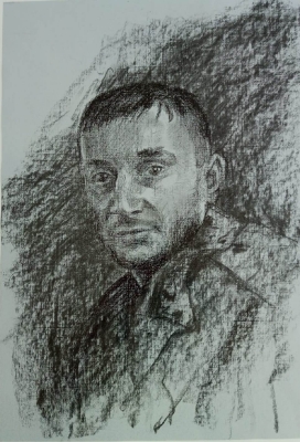 Глебов В.В.1969г.р. Косов Андрей Михайлович-участник СВО,2025г. бумага, уголь 50х35 ТХМ-834 Г-208.jpeg