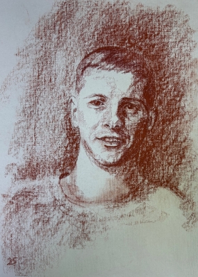 Глебов В.В.1969г.р. Уляшев Антон Вячеславович-Герой России, участник СВО,2025г. бумага, сангина, сепия 50х34,5 ТХМ-836 Г-210.jpg