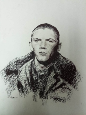 Глебов В.В.1969г.р. Зверев Евгений Николаевич-участник СВО, 2025г. бумага, сепия  50,5х42 ТХМ-847 Г-221.jpeg