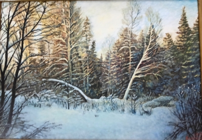 Бабушкин Н.Ф.1938г.р. Начало зимы,2015г. двп, масло 41,5х60 ТХМ-851 Ж-559.jpg