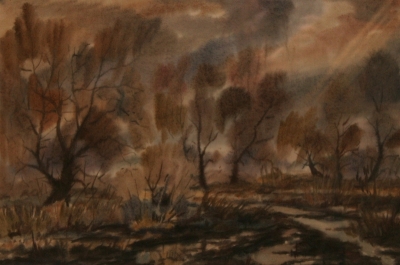 Соловьев_Г.С._1941-2007гг_Дорога_весной_1993г._бум._акварель_85х65_ТКГ_-122_Ж-87