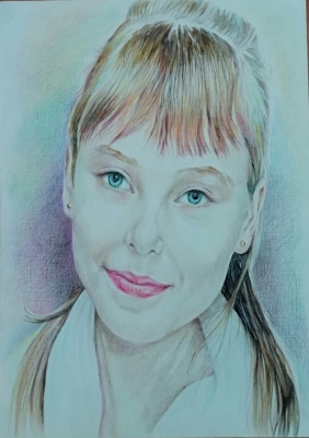 Шильцев Ю.А., 1961г.р. Гимназистка, 2016г. бумага, смеш. техника, 41,5 х 29,5 